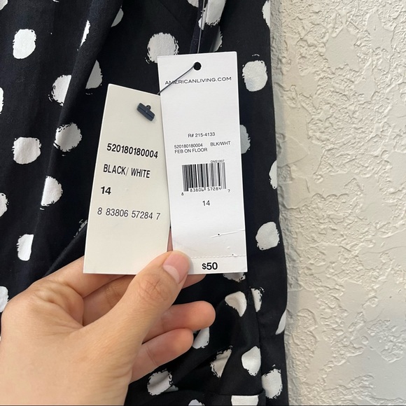 American Living women’s plus polka dot A-line tie front dress, 14 - Picture 7 of 7